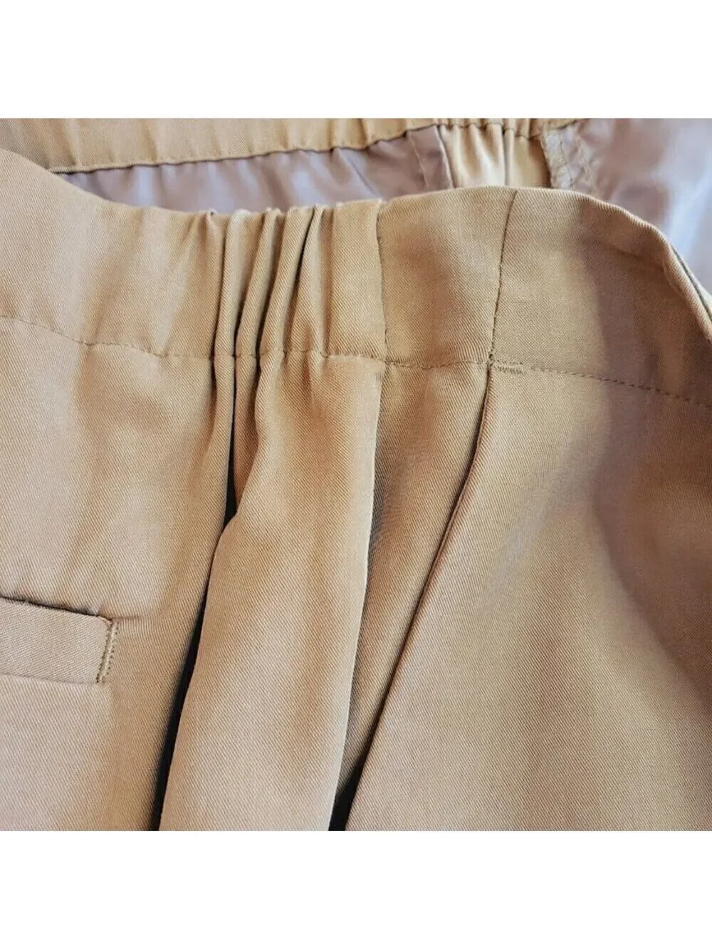 Chico's Front Pleated Skimmer Ankle Pants Tencel Brown Lightweight Flowy Size 10